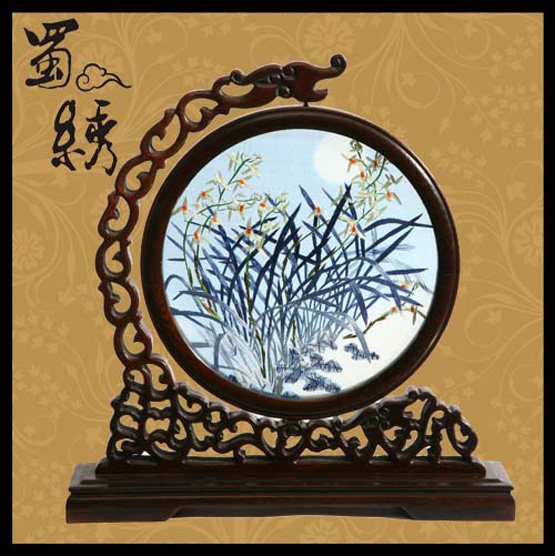 龙头兰花蜀绣